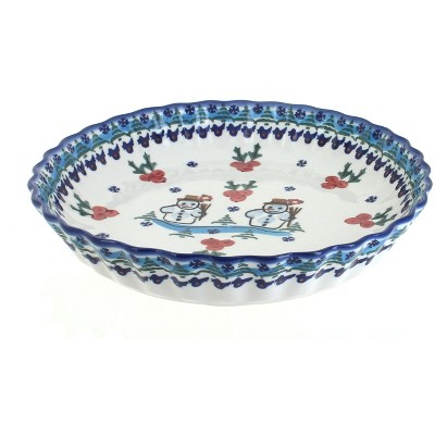 Blue Rose Polish Pottery Frosty Duo Pie Plate