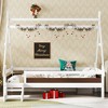 TIRAMISUBEST Twin/Full Size House Platform Bed with 2-Step Stairs, Kids Open Tent Bed with A Triangular Prism Frame - 3 of 4
