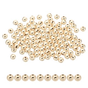 Unique Bargains Metal Round Jewelry Making Gold Filled Spacer Beads 100 Pcs - 1 of 4