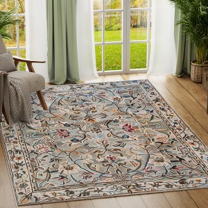 Maxax Non-Slip Machine Washable Green Yellow Cream Farmhouse Area Rug For Living Room, Hallway Runner, Entryway Rug - 1 of 4