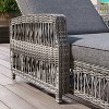 ELJGET Outdoor Patio Chaise Lounge with Cushions, Poolside Armrests Chaise Lounge - 3 of 4