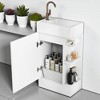 18.6" Bathroom Vanity with Sink – Compact Freestanding Cabinet with Toilet Paper Holder, Storage Shelf, Ceramic Top, Left/Right Configurable, White - 3 of 4