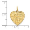 Black Bow Jewelry 14k Yellow Gold Daddy's Little Girl Heart Charm or Pendant, 15mm - 4 of 4
