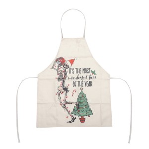 Unique Bargains Christmas Aprons Linen Beige White Black Red Yellow Blue 21.65"x26.77" 1 Pcs - 1 of 4