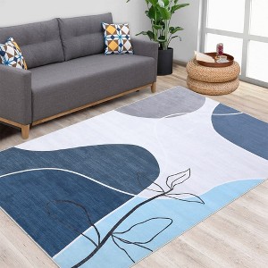 Boho Rug Modern Floral Geometric Abstract Rugs Indoor Accent Rug for Living Room Bedroom - 1 of 4