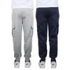 Blue Ice Apparel Men's Heavyweight Fleece-Lined Cargo Jogger Sweatpants -2 Pack - 2 of 3