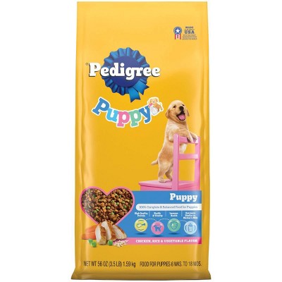 Pedigree Chicken, Rice And Vegetable Flavor Dry Puppy Food - 3.5lbs ...