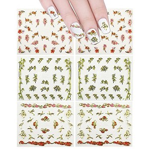 Wrapables Nail Art Self-Adhesive Nail Stickers 3D Nail Decals - Asian Inspired Cherry Blossoms, Bamboos & Cranes (3pk) - 1 of 4