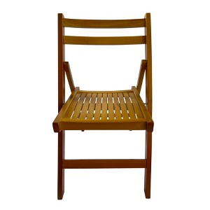 Cesicia Slatted Wood Folding Chair, 4Pcs Patio Accent Chair - 1 of 4