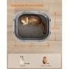 Enclosed Cat Litter Box with Slide-Out Tray - Anti-Tracking Design, Includes Scoop & Brush, Dove Gray and Slat Gray - 4 of 4