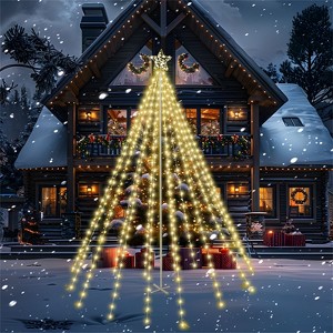 Joyfy 10 FT Cone Tree Yard Lights Outdoor Decorations, 560 LED Lights with Metal Stakes for Xmas Party Indoor Outdoor Garden Yard Holiday Decoration - 1 of 4