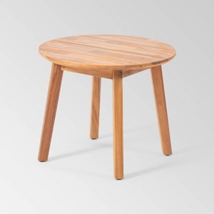 Brooklyn Acacia Wood Side Table - Teak - Christopher Knight Home: Handcrafted, Weather-Resistant, Patio Furniture - 1 of 4
