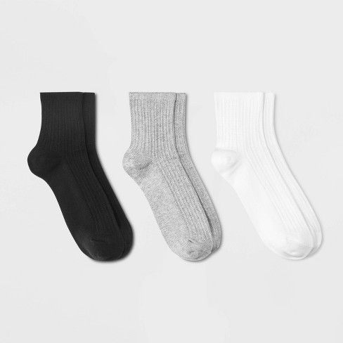 Women's 3pk Pointelle Stitch Ankle Socks - Universal Thread™ Black ...