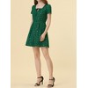 Allegra K Women's Printed Summer Casual Square Neck Short Sleeve Fit and Flare Dress - 2 of 4