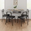 5-Piece Dining Table Set for 4 – Modern Wood Table with Storage Rack & 4 Upholstered Chairs - 4 of 4