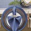 DII Round Floral Placemat Set 6 Piece, French Blue, 15" Dia - 2 of 4