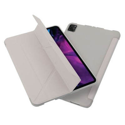 Insten - Tablet Case for iPad Pro 12.9" 2020, Multifold Stand, Magnetic Cover Auto Sleep/Wake, Pencil Charging, Gray