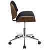 Okak Curved Base Office Chair, Armless Desk Chair with Adjustable Height, Swivel Chair for Office, Study, Reading Room, Black - 3 of 4
