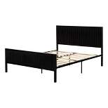 Queen Hype Metal Framed Upholstered Bed Set Pure Black - South Shore