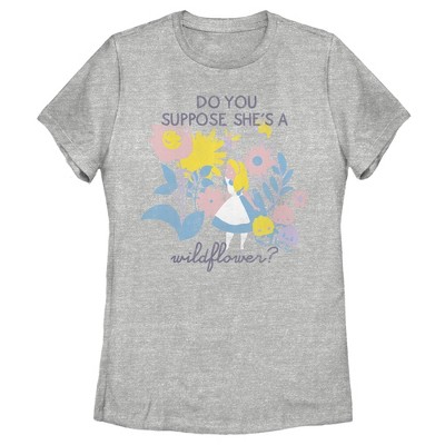 Women's Alice in Wonderland Do You Suppose She's a Wildflower? T-Shirt