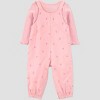 Carter's Just One You® Baby Girls' 2pc Cherries Long Sleeve Bodysuit and Overalls Set - Pink - 2 of 4
