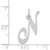 Black Bow Jewelry 14k White Gold, Ella Collection Medium Fancy Script Initial N Pendant - 4 of 4