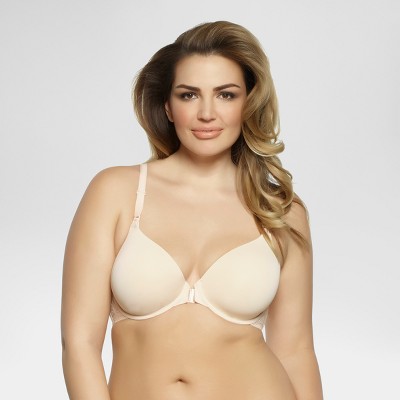 Paramour Women's Front Close Nursing Bra with Lace T-Back - Buff Beige 40DD