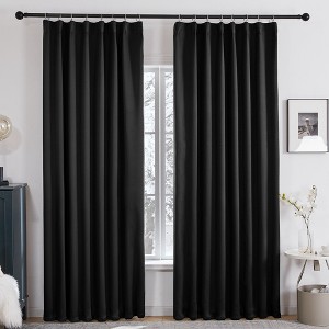 Deconovo 2 Panels Blackout Curtains, Black Backing, Tape Heading, Thermal Drapes - 1 of 4