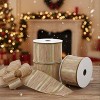 Beige Striped Wired Ribbon Set of 3 with 2.5" Width for Christmas Craft Decorating by Melrose - 3 of 3