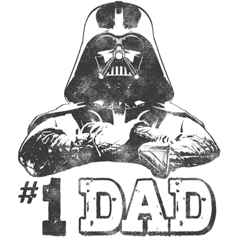 Men's Star Wars Number One Dad Darth Vader Black Baseball Tee, 2 of 5