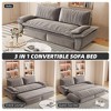 Kumasinova 3-in-1 Convertible Sleeper Sofa Bed – Queen-Size Pull-Out, Velvet Upholstered Couch with Storage Bag, Multi-Functional Loveseat Bed - 2 of 4
