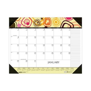Recycled Desk Pad Calendar, Geometric Artwork, 22 x 17, White Sheets, Black Binding/Corners,12-Month (Jan to Dec): 2026 - 1 of 4