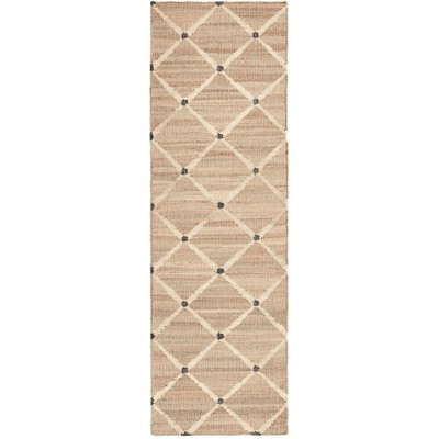 Ivory and Natural Diamond Flat Woven Cotton Rug 2' x 3'