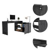 NicBex Home Office Desk L-Shape Morden Corner Writing Desk with 2 Open Shelves, Cabinet and Wooden Frame for Office, Study, Living Room - 3 of 4
