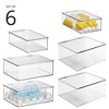 mDesign Plastic Stackable Playroom/Game Box with Hinged Lid, Set of 6, Clear - 2 of 4