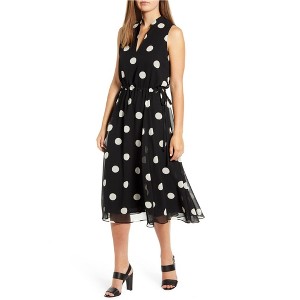 Anne Klein Womens Polka Dot Fit & Flare Dress - 1 of 1