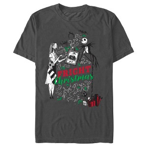Men's The Nightmare Before Christmas Fright Christmas Jack and Sally T-Shirt - 1 of 4
