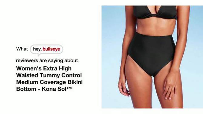 Women's Extra High Waist Tummy Control Medium Coverage Bikini Bottom - Kona Sol™, 2 of 20, play video