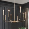 LNC Concise 8-Light 31.5" Modern Candle Oversized Chandelier,Matte Gold - 2 of 4