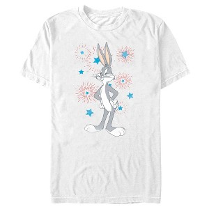 Men's Looney Tunes Bugs Bunny Stars and Fireworks T-Shirt - 1 of 4