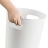 LunaLulinlk White Basic Plastic 2.64 Gallon Wastepaper Basket for Bathroom, Bedroom or Office - 2 of 4