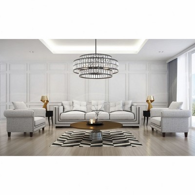 Renzo Matte Black 6-Light Crystal Drum Pendant