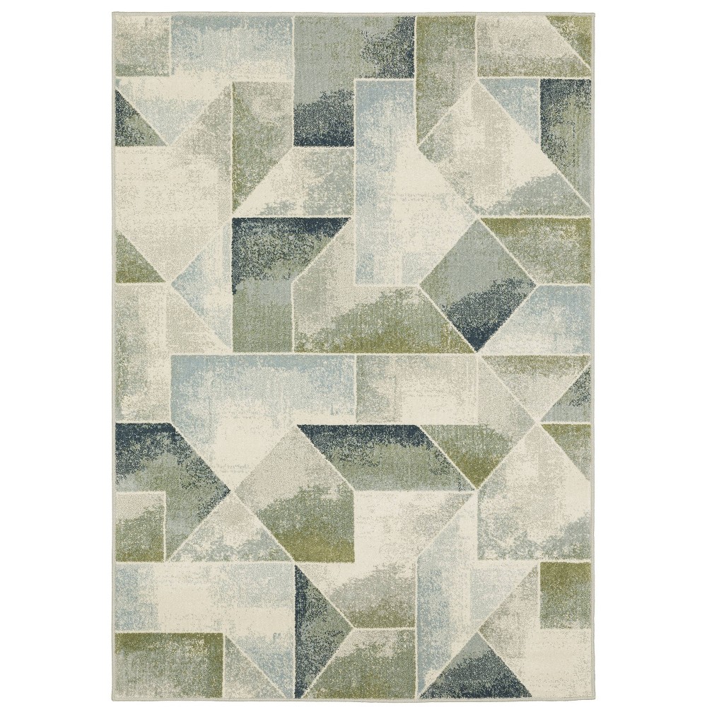 Photos - Area Rug 9'10"x12'10" Bryant Contemporary Geometric Indoor  Blue/Green - Ca