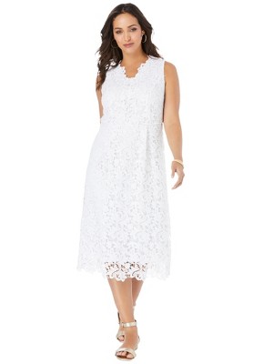 Jessica London Women's Plus Size Lace Midi Dress