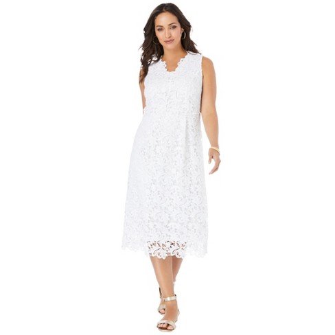 Jessica London Women's Plus Size Lace Midi Dress - 26 W, White : Target