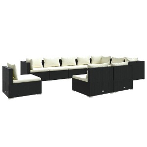vidaXL Garden Lounge Set Black, Cream - 1 of 4
