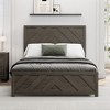 Wood Bed Frame with Headboard Wooden Platform with Silent Slat Support Mattress Foundation No Box Spring Needed, Easy Assembly - 2 of 4