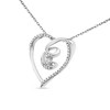 Haus of Brilliance Silver 1/4 CttwDiamond Open Heart Twisted Awareness Ribbon Pendant Necklace - 3 of 4