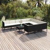vidaXL Garden Lounge Set Patio Sectional Sofa Couch Outdoor Poly Rattan Black - 2 of 4