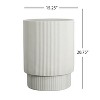 Christopher Knight Home Hamid Minimalist Ribbed Cylindrical Lightweight Concrete Side Table, White - 3 of 4